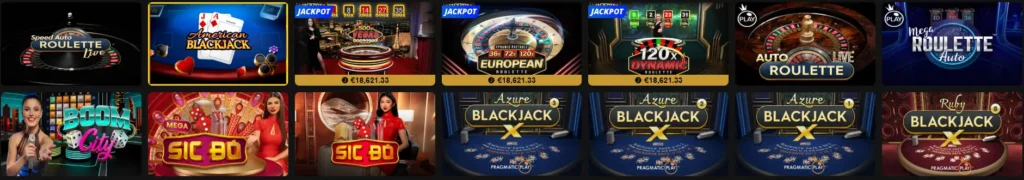 Tables en direct GOLDENVEGAS CASINO