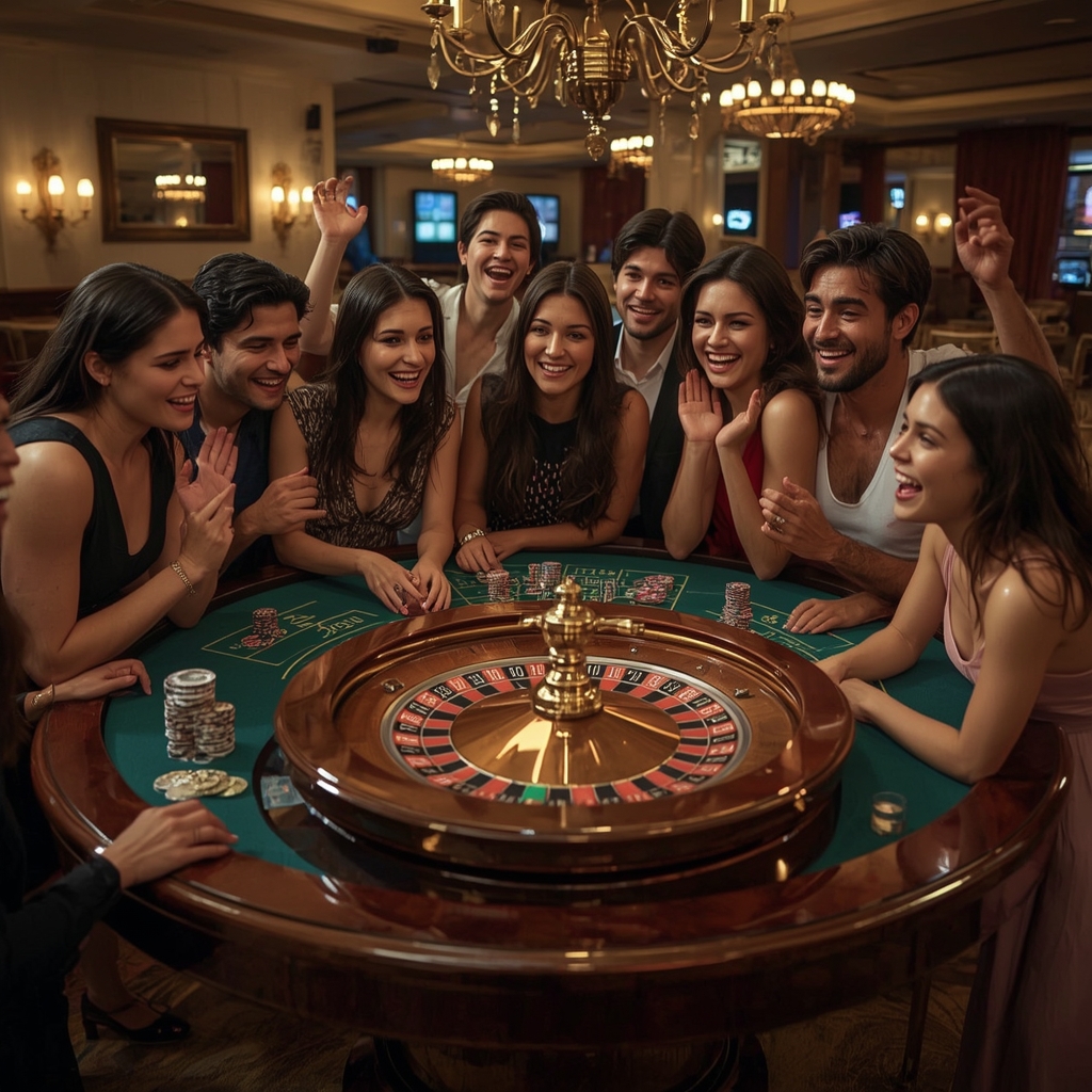 personnes jouant à la roulette au GOLDENVEGAS CASINO