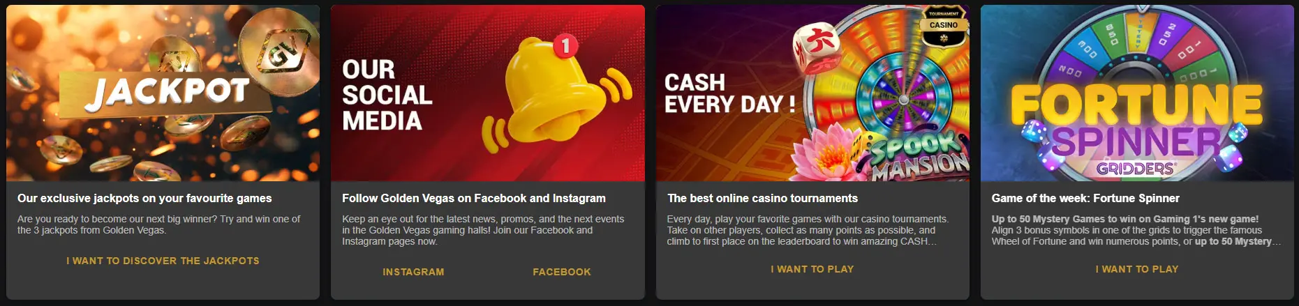 Offres promotionnelles disponibles sur GOLDENVEGAS CASINO